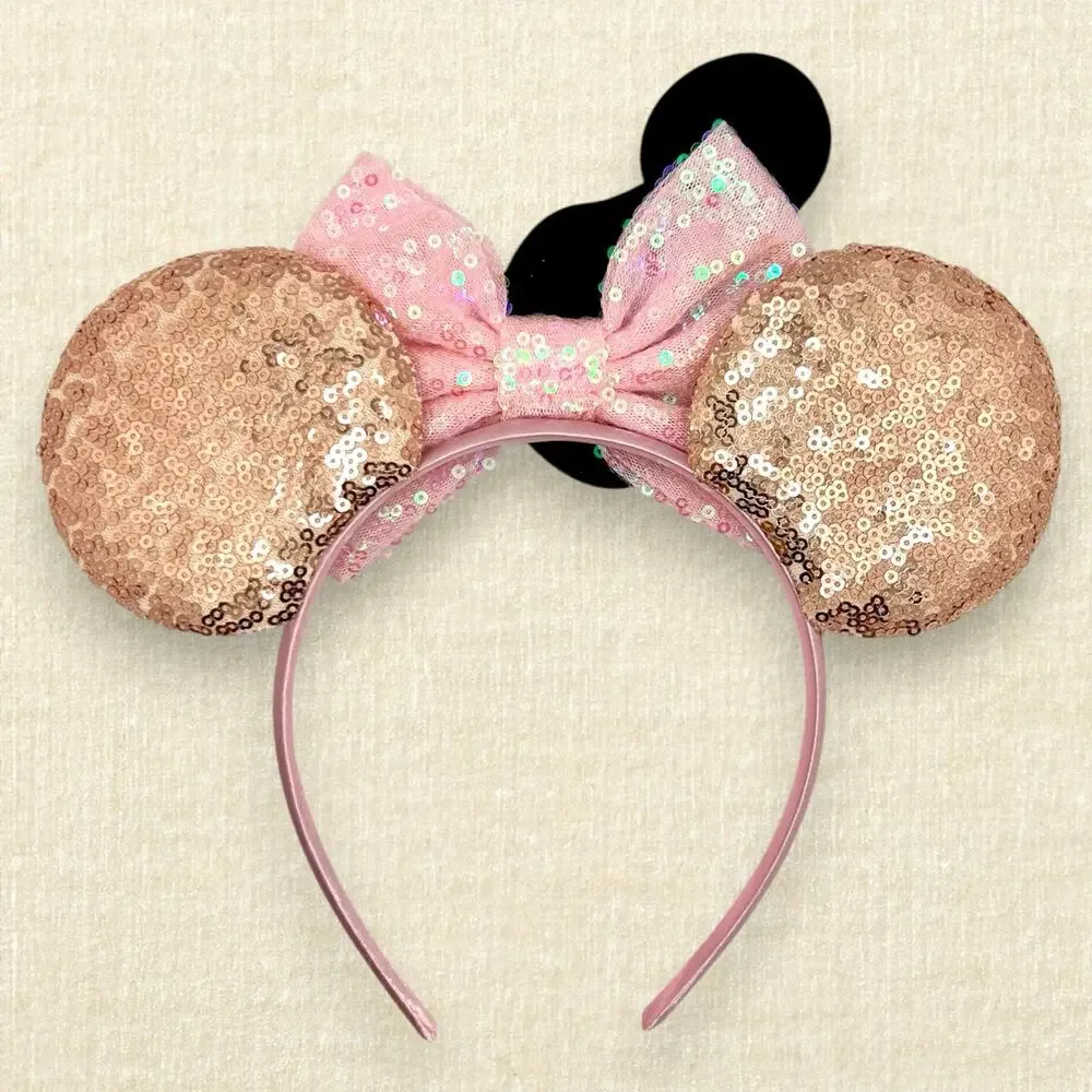 Rose Gold Sequin Mickey Ice Cream Bar Minnie Ears | Disney-Inspired Mouse Ears